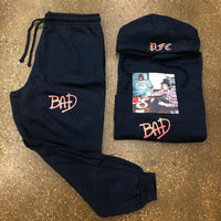 GOAT - Navy Blue Sweatsuit - MJ/BIG - Peach Design