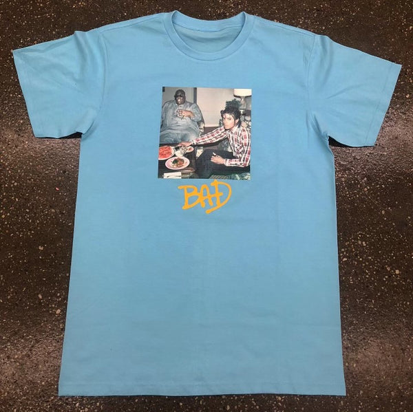 GOAT - Sky Blue T-Shirt - MJ/BIG - Yellow Design