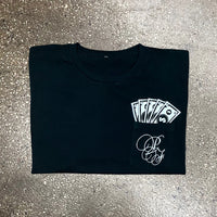 Classic - Black Pocket Tee - White Design