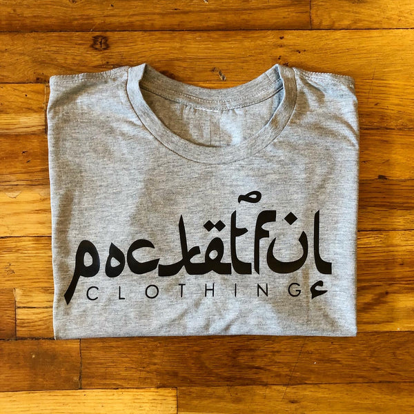 Arabic - Grey T-Shirt - Black Design