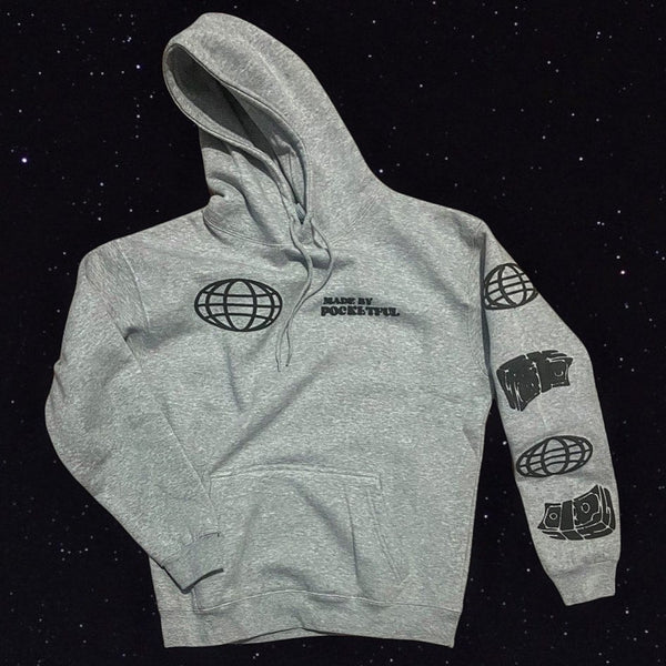 GLOBAL - Grey Hoody - Black Design