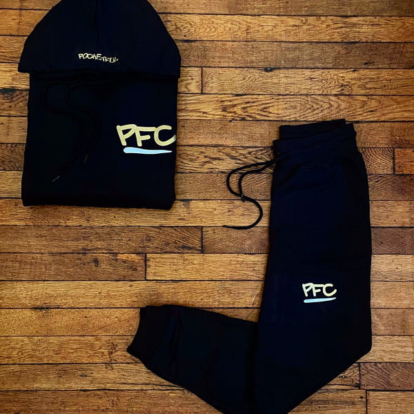 PFC - Black Sweatsuit - Gold/ White Design