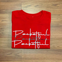 Script 3x - Red T-Shirt - White/ Black Design