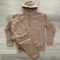 Cash Rules - Brown/ Mocha Sweatsuit - White Design