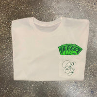 Classic - White Pocket Tee - Green/ Forest Green Design