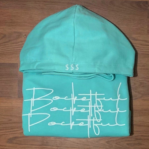 Script 3x - Ice Blue Hoody - White Design