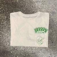 Classic - White Pocket Tee - Green Design