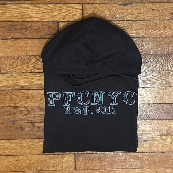 PFC NYC - Black Hoody - Sky Blue Design