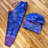 Arabic - Tie Dye (Purple/ Blue) Sweatsuit - Green Design