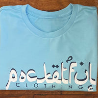 Arabic - Sky Blue T-Shirt - Navy/ White Design