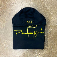 Script - Black Hoody - Yellow Design and Strings