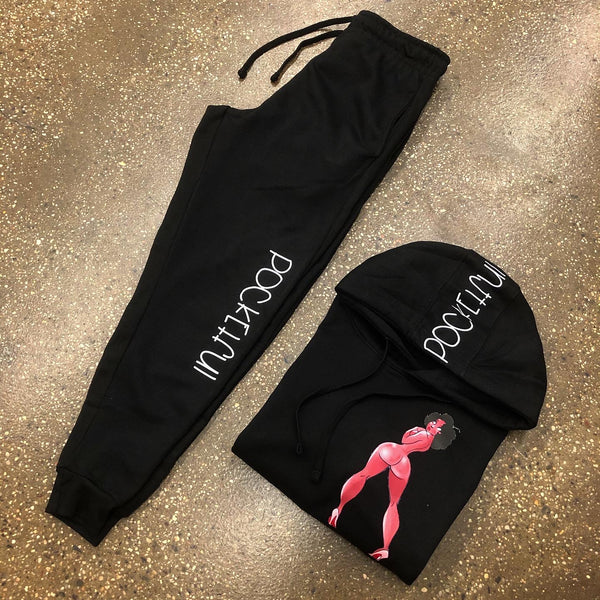 Miss Black Betty - Black Sweatsuit - White Design