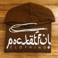 Arabic - Clay Brown Hoody - White Design