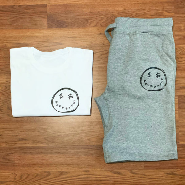 Smiley - Grey Shortset/ White T-Shirt - Black Design