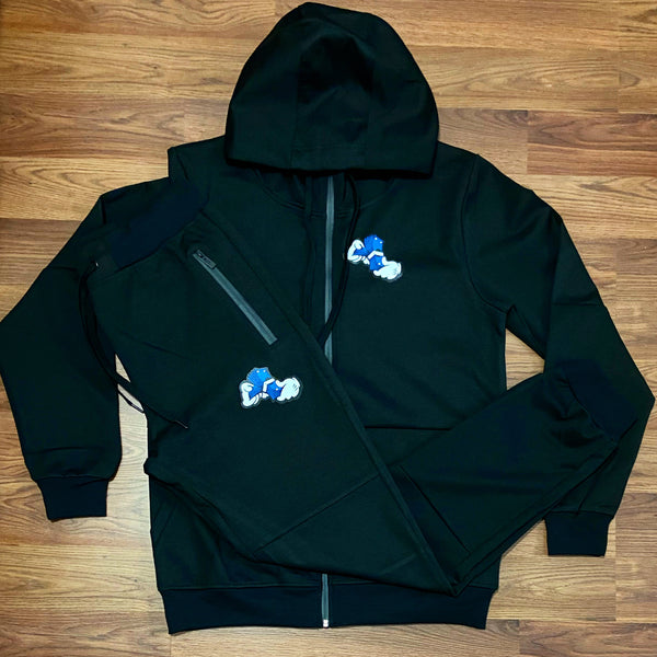 Money Hands - Black Tech Suit - Royal Blue/ White Design