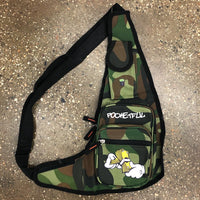 Money Hands - Camo Strap Bag - Yellow/White Design