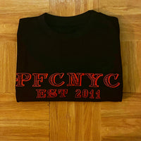 PFC NYC - Black T-Shirt - Red Design