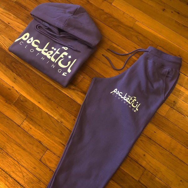 Arabic - Violet Sweatsuit - White Design