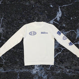 GLOBAL - White Crewneck - Royal Blue Design