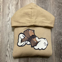 Money Hands - Tan Hoody - Brown/ Dark Brown Design