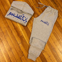 Arabic - Grey Sweatsuit - Blue Design