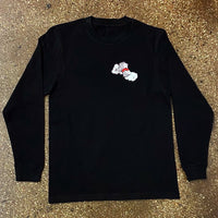 Money Hands - Black Long Sleeve Tee - Grey/ White/ Red Design