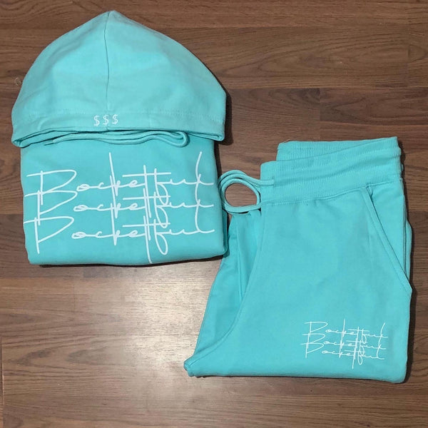 Script 3x - Ice Blue Sweatsuit - White Design