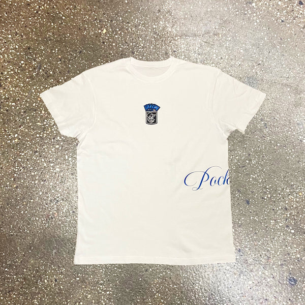 Money Patch - White T-Shirt - Blue Design