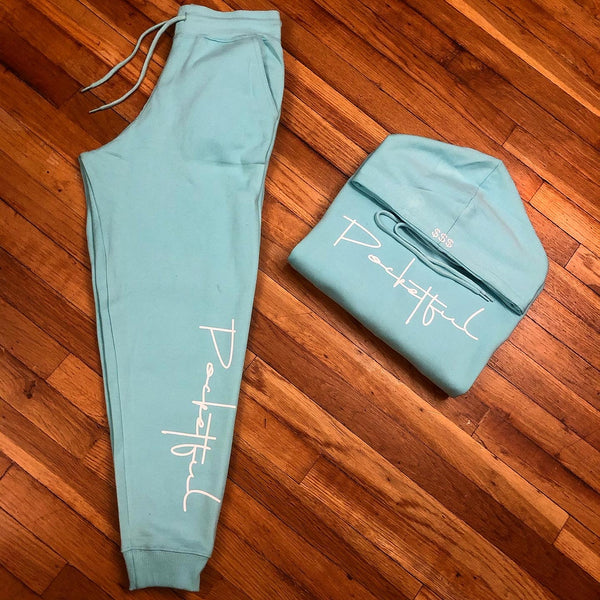 Script - Diamond Blue Sweatsuit- White Design