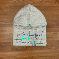 Script 3x - Grey Hoody - Blue/ Green/ Purple Design