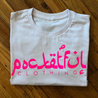 Arabic - White T-Shirt - Hot Pink Design