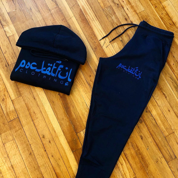 Arabic - Navy Blue Sweatsuit - Royal Blue Design