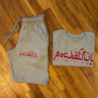 Arabic - Grey Shortset - Red Design