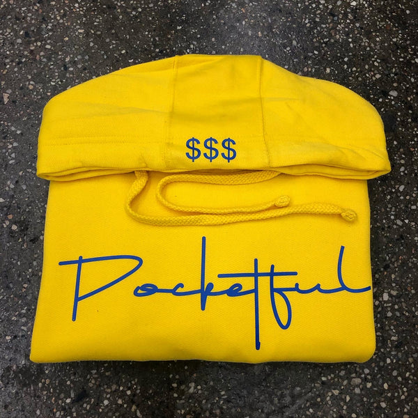 Script - Yellow Hoody - Royal Blue Design