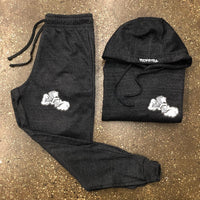 Money Hands - Charcoal Grey Sweatsuit - Grey/ White Design