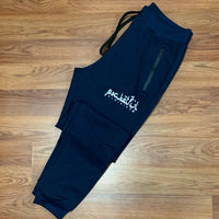 Arabic - Navy Tech  Sweats - White Design