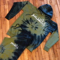 Arabic - Tie Dye (Olive/ Navy) Sweatsuit - White Design