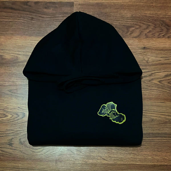 Money Hands - Black Hoody - Olive Design