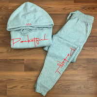 Script - Grey Sweatsuit - Red Design