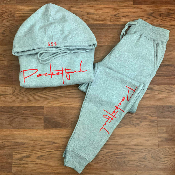 Script - Grey Sweatsuit - Red Design