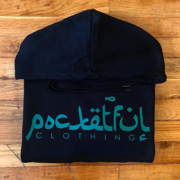 Arabic - Black Hoody - Green Design