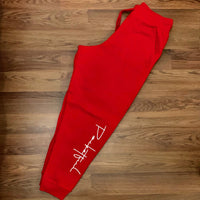 Script - Red Sweats - White Design