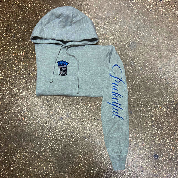 Money Patch - Grey Hoody - Blue Design