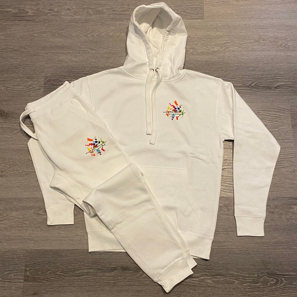 Splash - White Sweatsuit - Multi Color Design