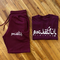 Arabic - Burgundy Shortset - White Design