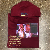 GOAT - Burgundy Hoody - HOV - Gold/Navy Blue  Design