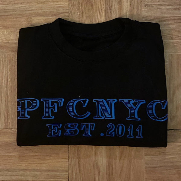 PFC NYC - Black T-Shirt - Royal Blue Design