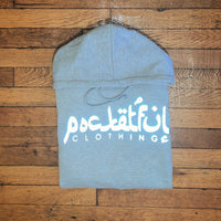 Arabic - Grey Hoody - Reflective Blue Design