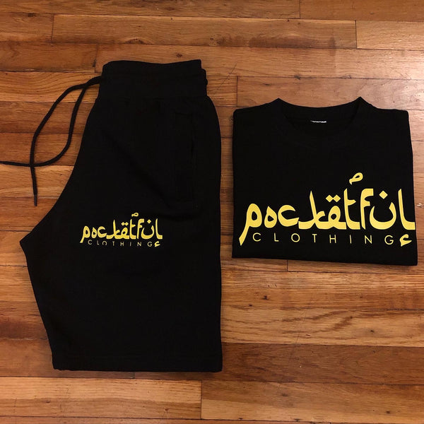 Arabic - Black Shortset - Yellow Design