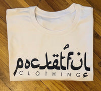 Arabic - White T-Shirt - Navy Blue Design